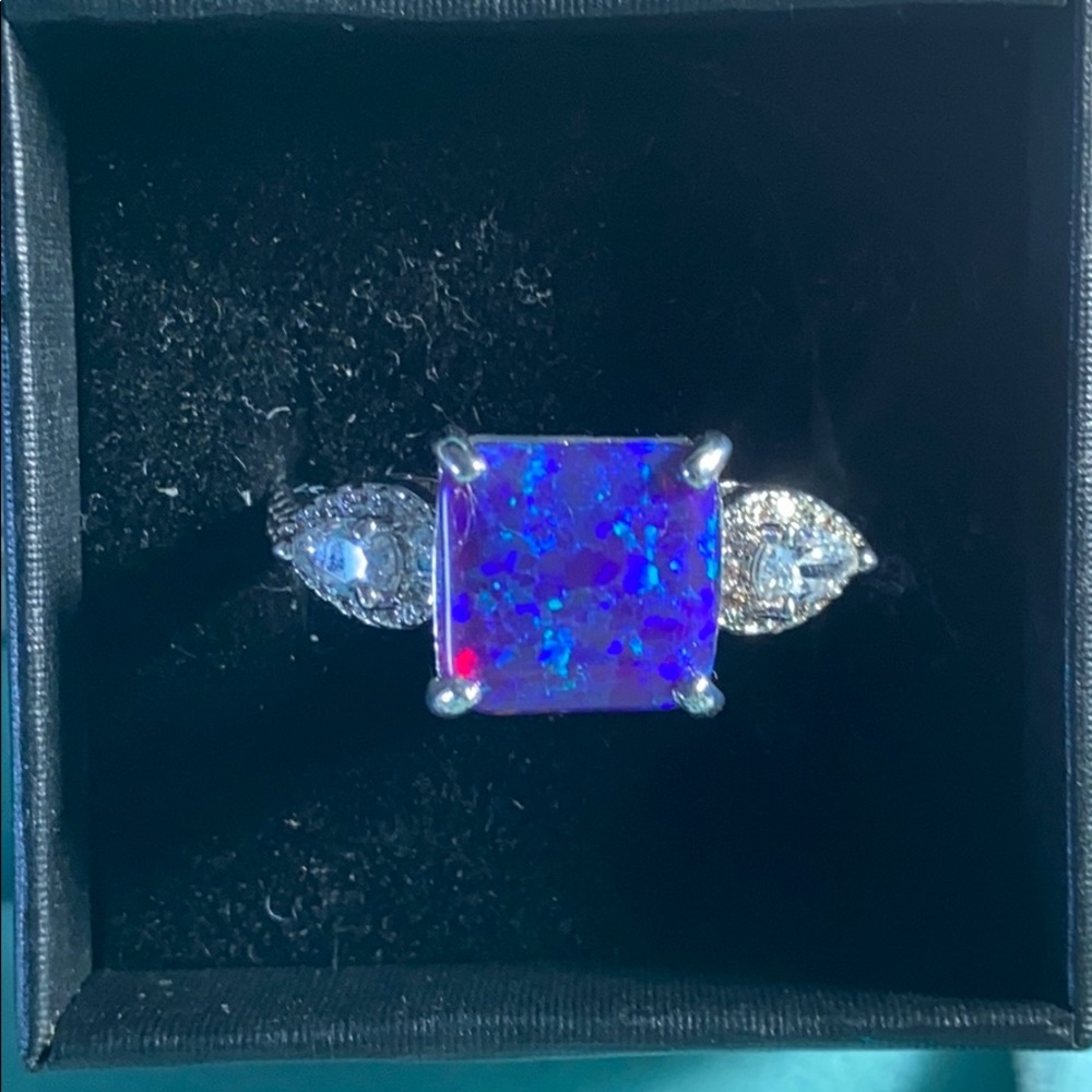 Purple fire open topaz ring size 10